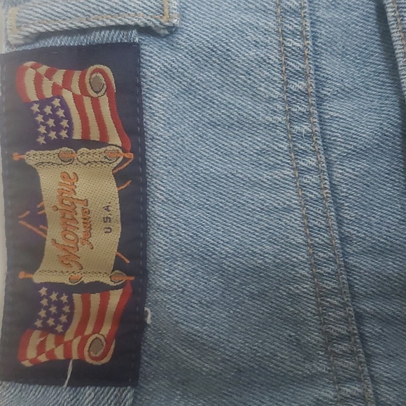 Vintage Monique Jeans High Waist Denim Shorts Studded Faux Jewels Small - Picture 8 of 10